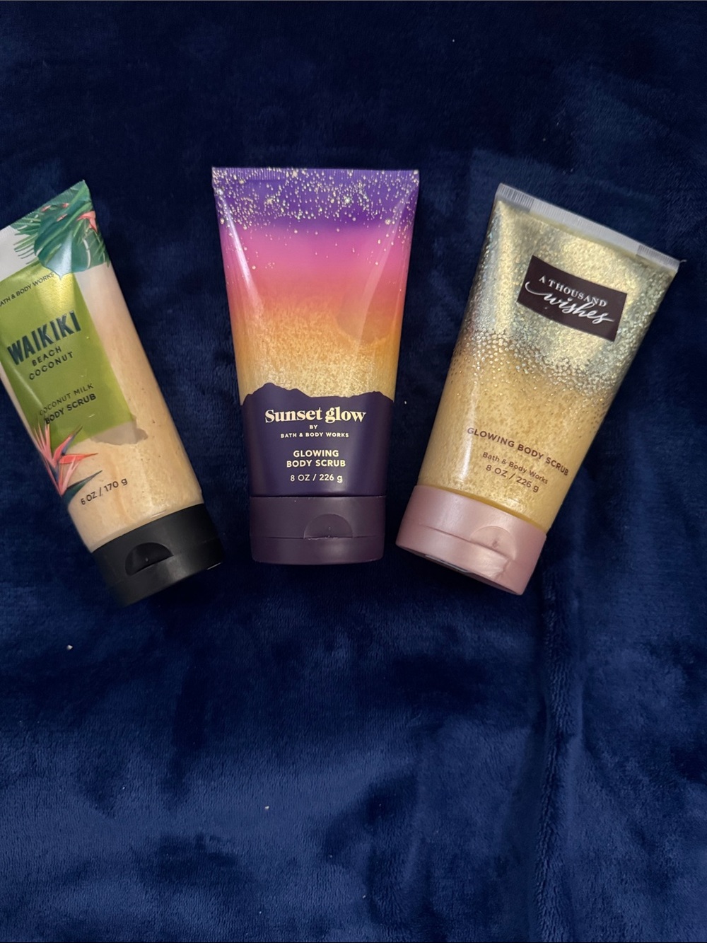 Bath & Body Works Sunset Glow Glowing Body Scrub - WAIKIKI, THOUSAND WISHES ALSO